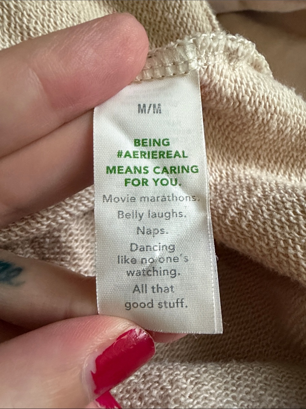 aerie Cream Oversized Crewneck Sweater - Picture 3 of 5